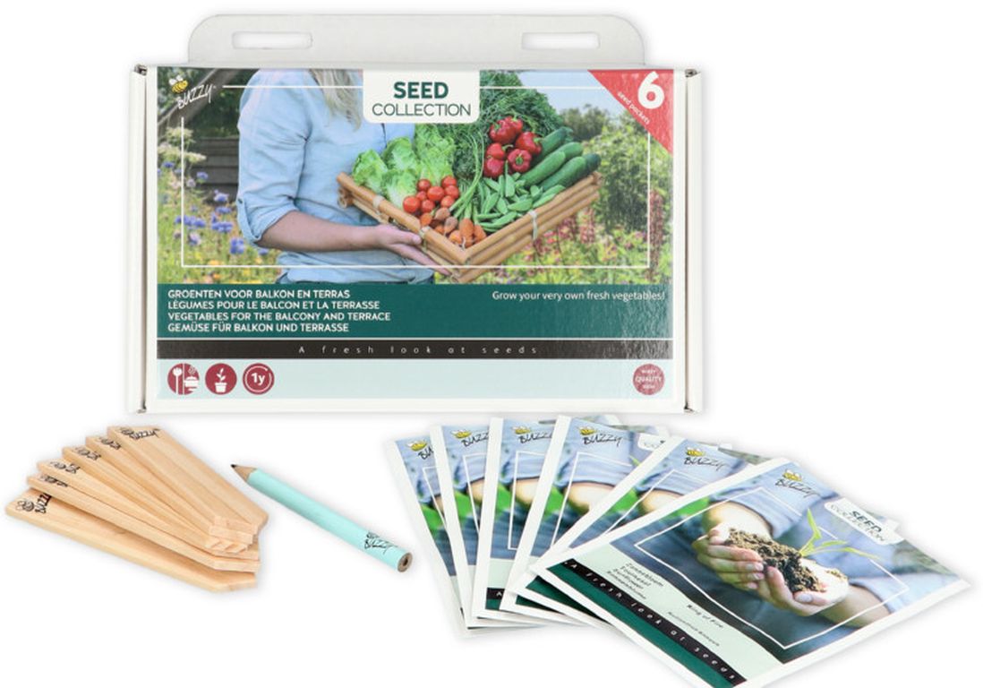 Gemüsesamen Set für Balkon & Terrasse - 6 Sorten Gemüse für den Anbau im Topf oder Balkonkasten