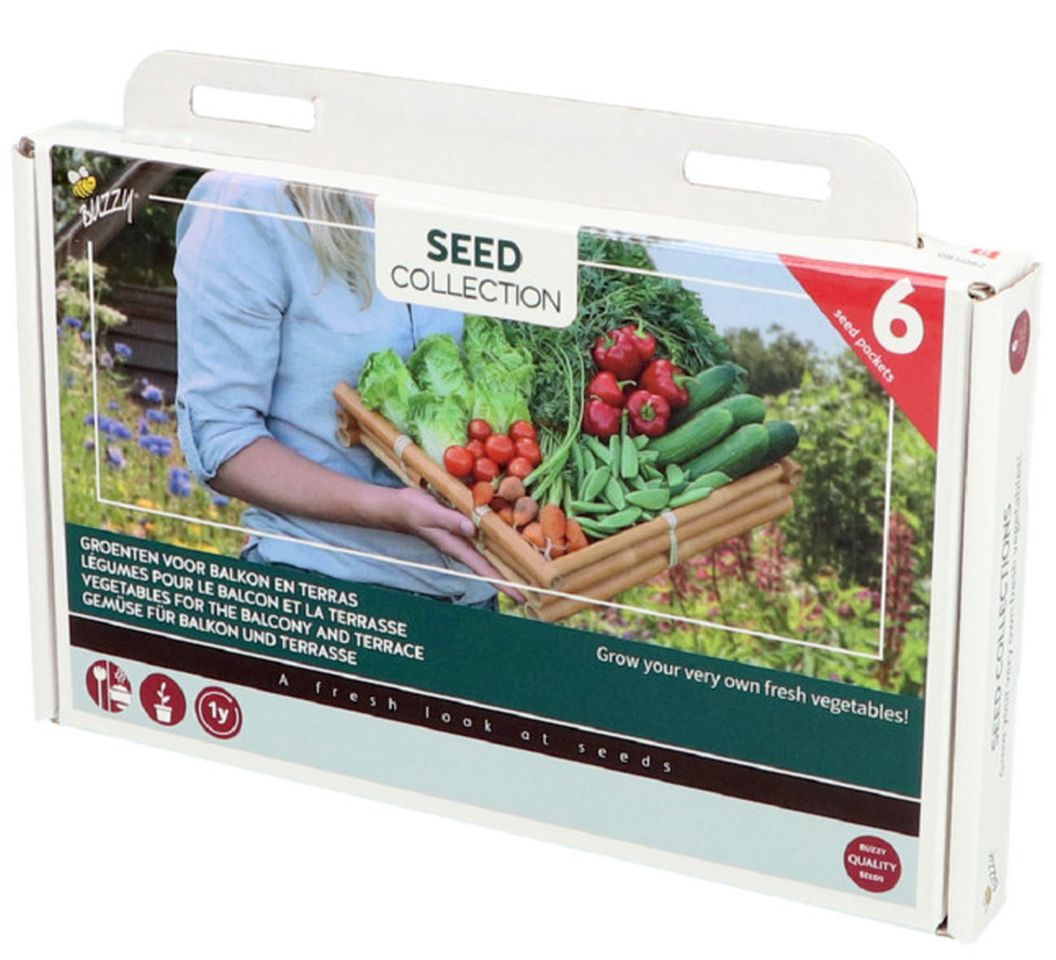 Gemüsesamen Set für Balkon & Terrasse - 6 Sorten Gemüse für den Anbau im Topf oder Balkonkasten