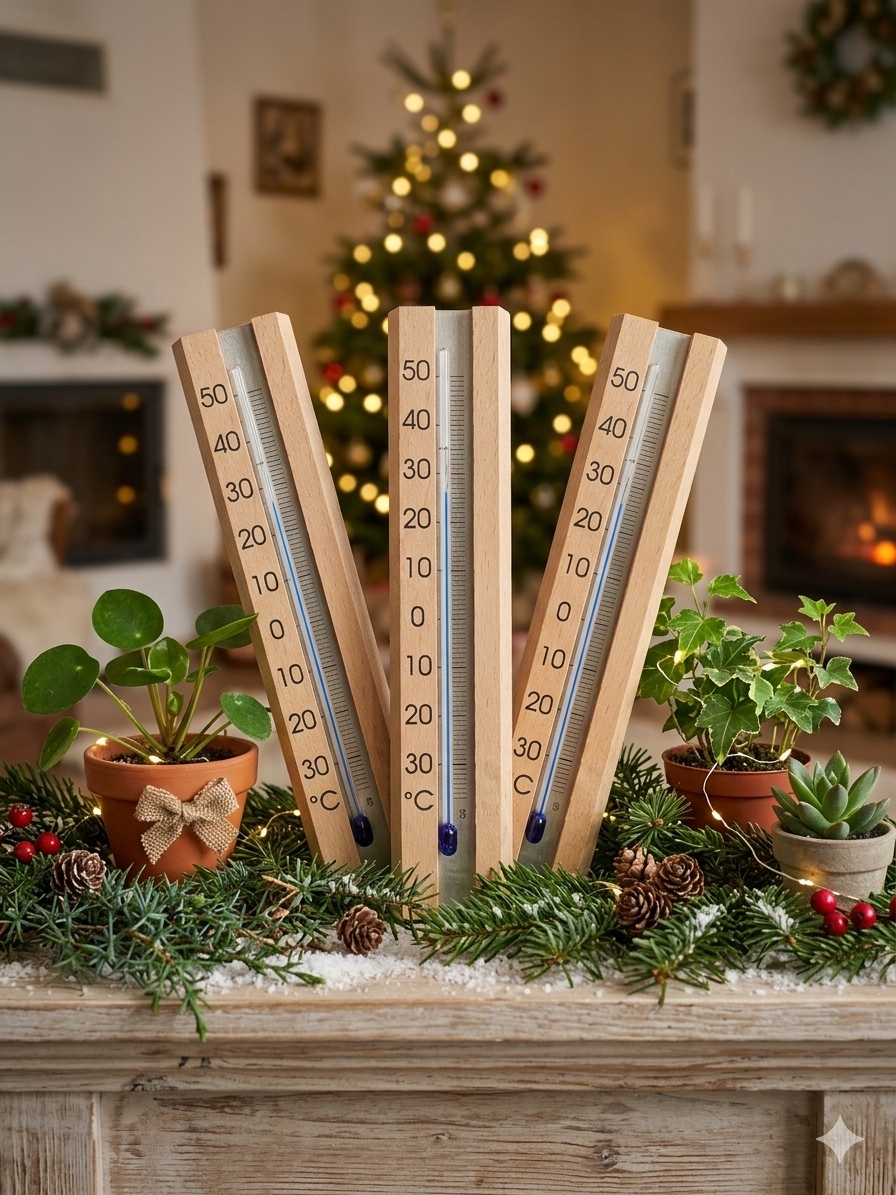 Premium 3er-Set Holz-Thermometer – Stilvoll, Präzise & Perfekt für Ihr Wohlfühlklima
