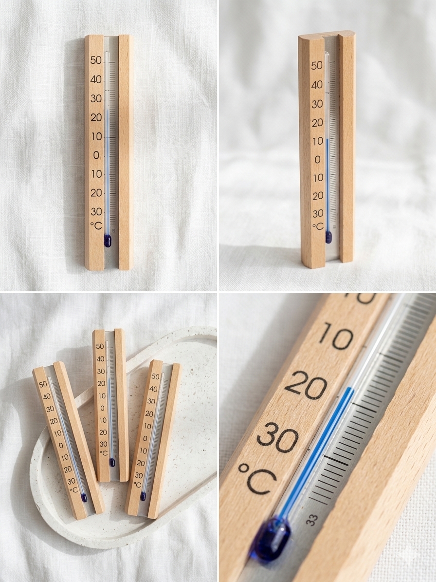 Premium 3er-Set Holz-Thermometer – Stilvoll, Präzise & Perfekt für Ihr Wohlfühlklima