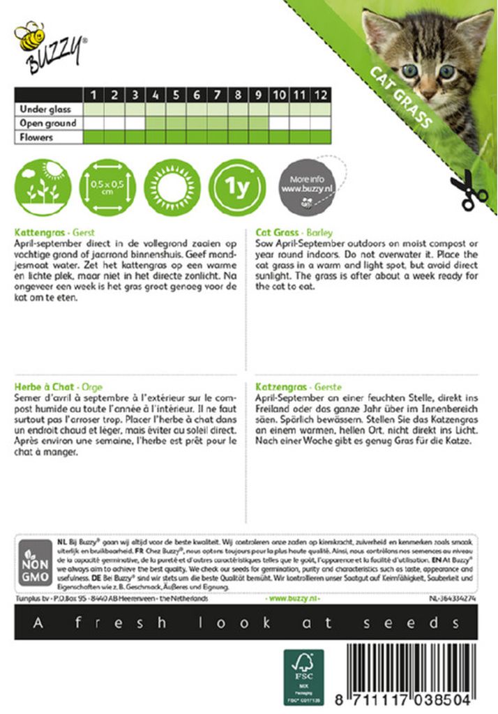 Katzengras Samen – Frisches, gesundes Gras für Katzen | Einfach selbst anbauen