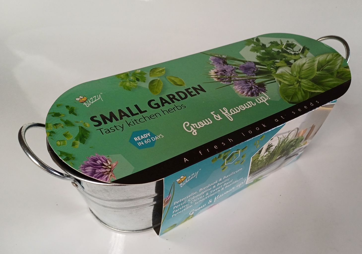 Kleiner Kräutergarten in Zinkwanne – Frische Petersilie, Schnittlauch & Basilikum für die Küche, Geschenkidee
